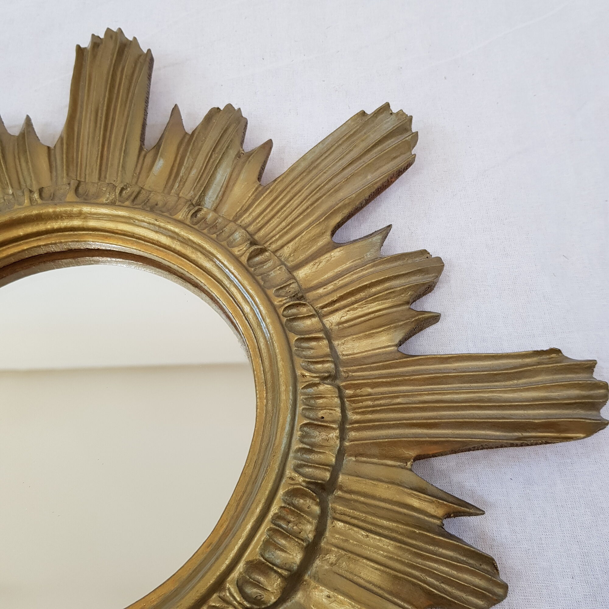 Vintage wood and gold resin mirror