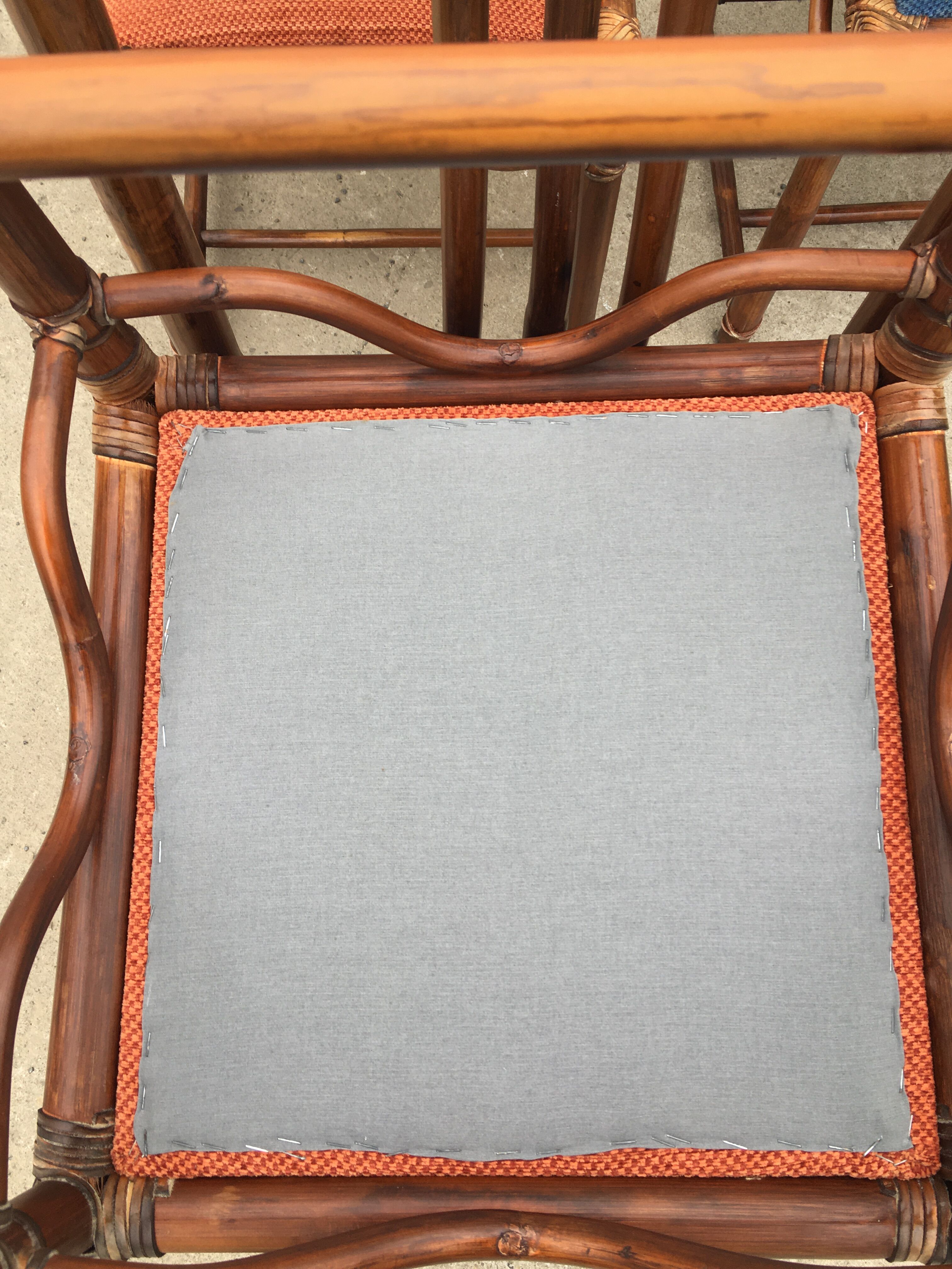 6 bamboo leather chairs 1980