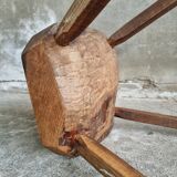 Antique stool oak plant table