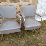 2 vintage skaï office armchairs