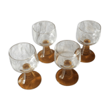 Four "spiral" stemware, vintage