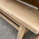 2 stripped farmhouse benches in solid oak, 1970, 175cm.