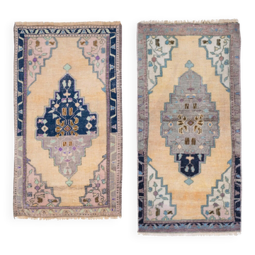 Lot de 2 tapis turcs vintage faits main