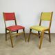 Pair of 50's style reconstruction chairs, wood