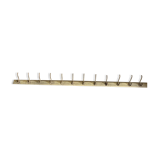 Antique coat rack with 12 hooks on wood (in different colors)