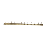 Antique coat rack with 12 hooks on wood (in different colors)