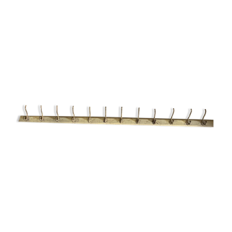 Antique coat rack with 12 hooks on wood (in different colors)
