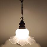 Suspension en verre transparent forme tulipe