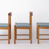 Set of 5 Vintage Oak Dining Chairs Germany 1960s Mid Century Modern