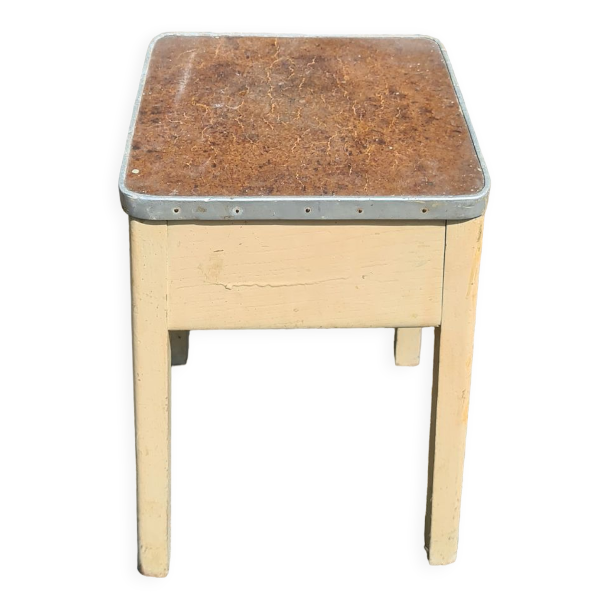 Old stool shoeshine chest / formica / 1950s