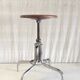 Tabouret industriel en métal et bois - années 50/60