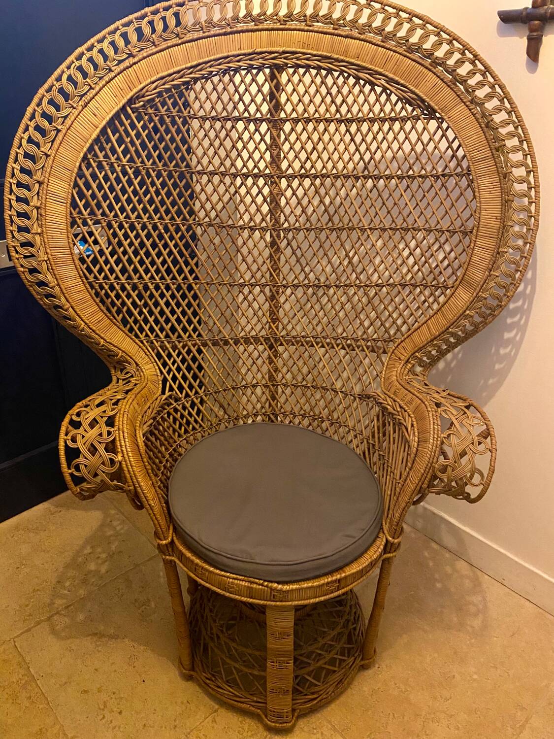 Emmanuel armchair in woven bamboo rattan