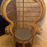 Emmanuel armchair in woven bamboo rattan