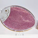Large Ceramic Pink Fish Vide-Poche / Decorative Plate by Rometti, Italy