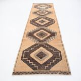 3x11 Rug For Hallway Brown Vintage Persian Runner Rug, 94x345Cm SK 5284