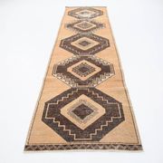3x11 Rug For Hallway Brown Vintage Persian Runner Rug, 94x345Cm SK 5284