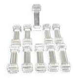 Lot of ten glass knife holders from portrieux/vintage