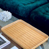 Vintage rattan tray