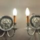 Pair of two-armed silver-plated bronze wall lights from Maison Charles, 1960.