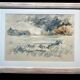 Watercolor of a landscape, signed CH. Prouvost