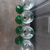 Vintage green-stemmed Alsace wine glasses