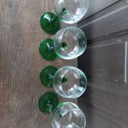 Verres à vin d'Alsace pied vert vintage