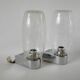 Pair of designer wall lights in blown glass and chrome by inda circa 1960-1970