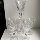 Set of 6 large crystal wine glasses 50s