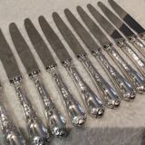 12 Christofle Marly silver plated dessert knives, 19.7cm