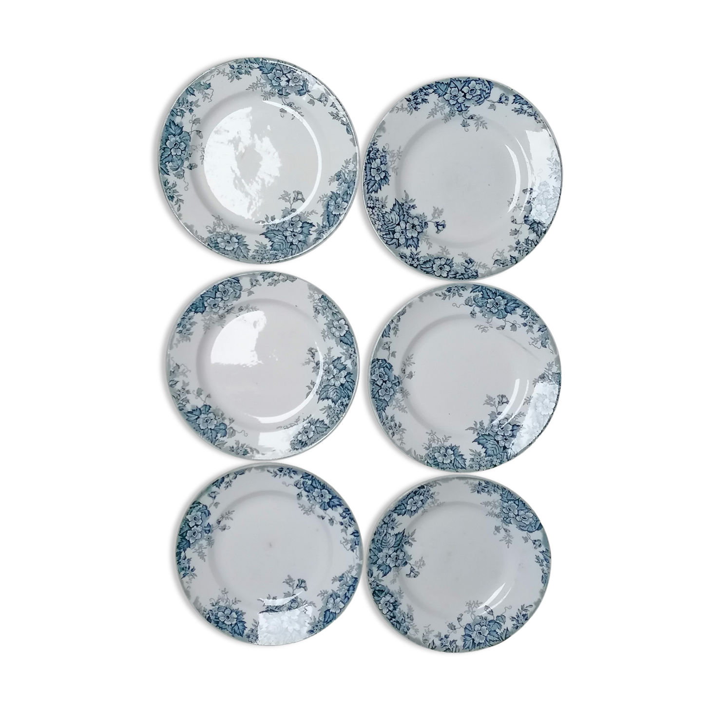 6 plates iron earth Moulin des Loups and Hanage Marie-Louise