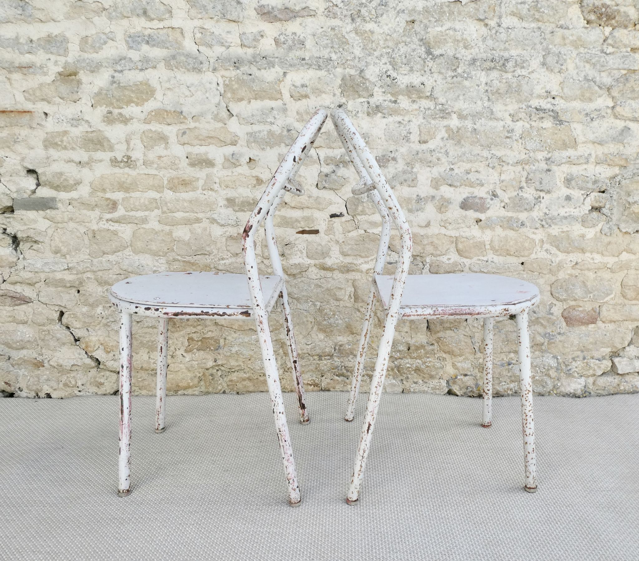 Paire de chaises Mobilor, en métal et bois
