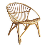 Fauteuil en rotin vintage