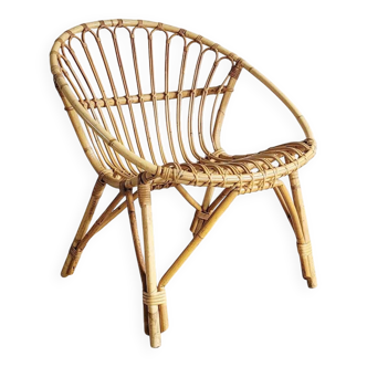 Fauteuil en rotin vintage