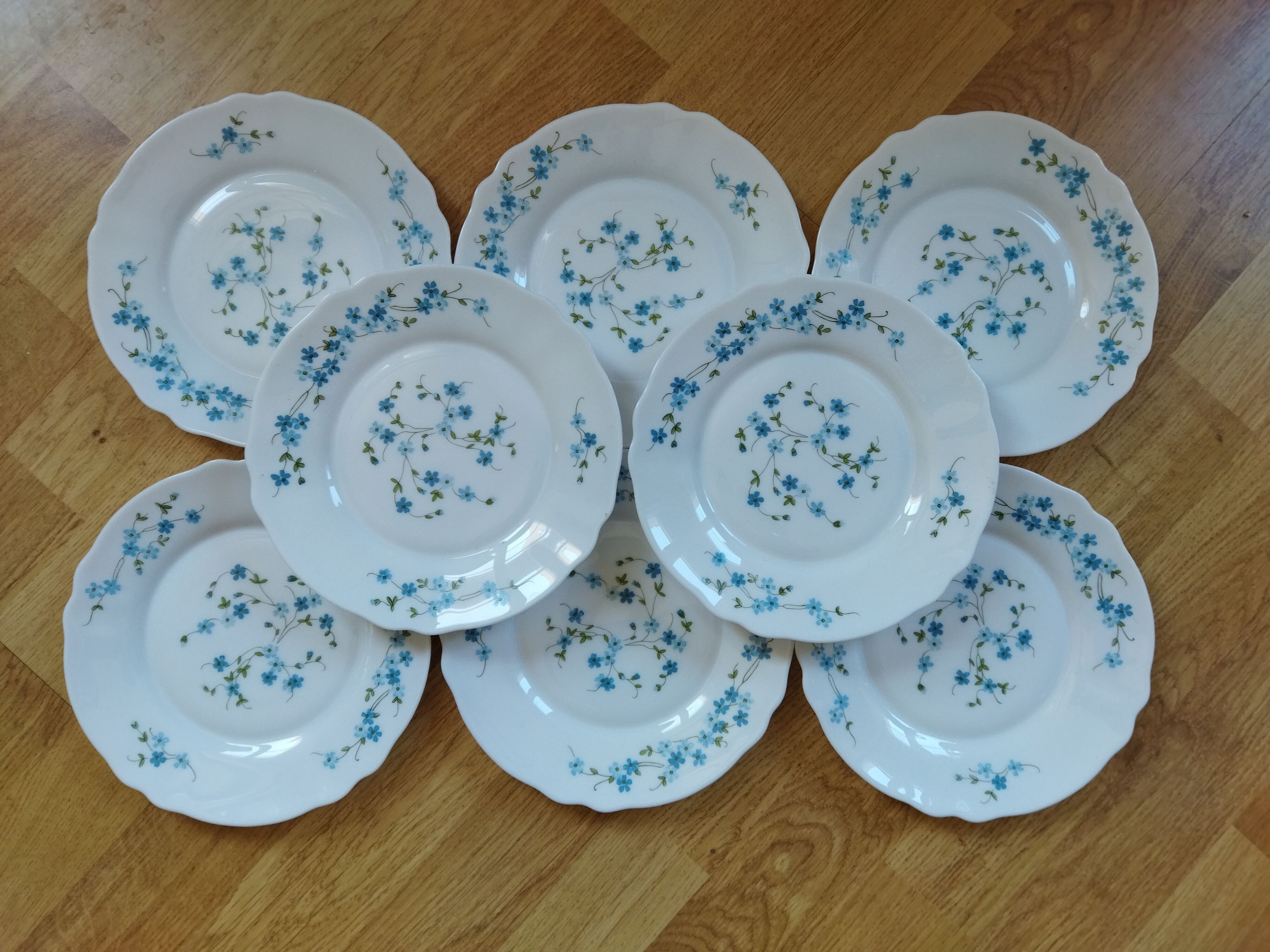 SECRET DE GOURMET Lot de 6 Assiettes à Dessert Thea 19cm Bleu pas cher