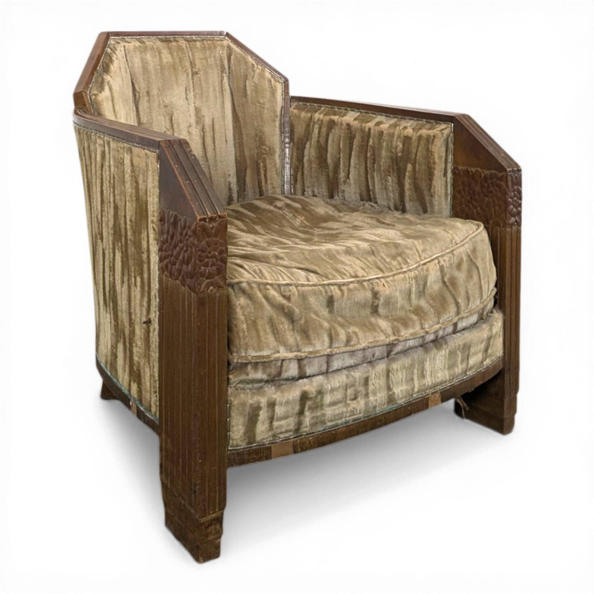 Fauteuil Art Déco par Maurice Dufrêne en Acajou
