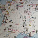 Old MDI school map: France population and Industrie
