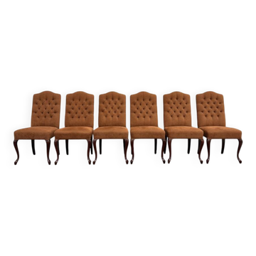Set of Classic English Upholstered Chesterfield Chairs