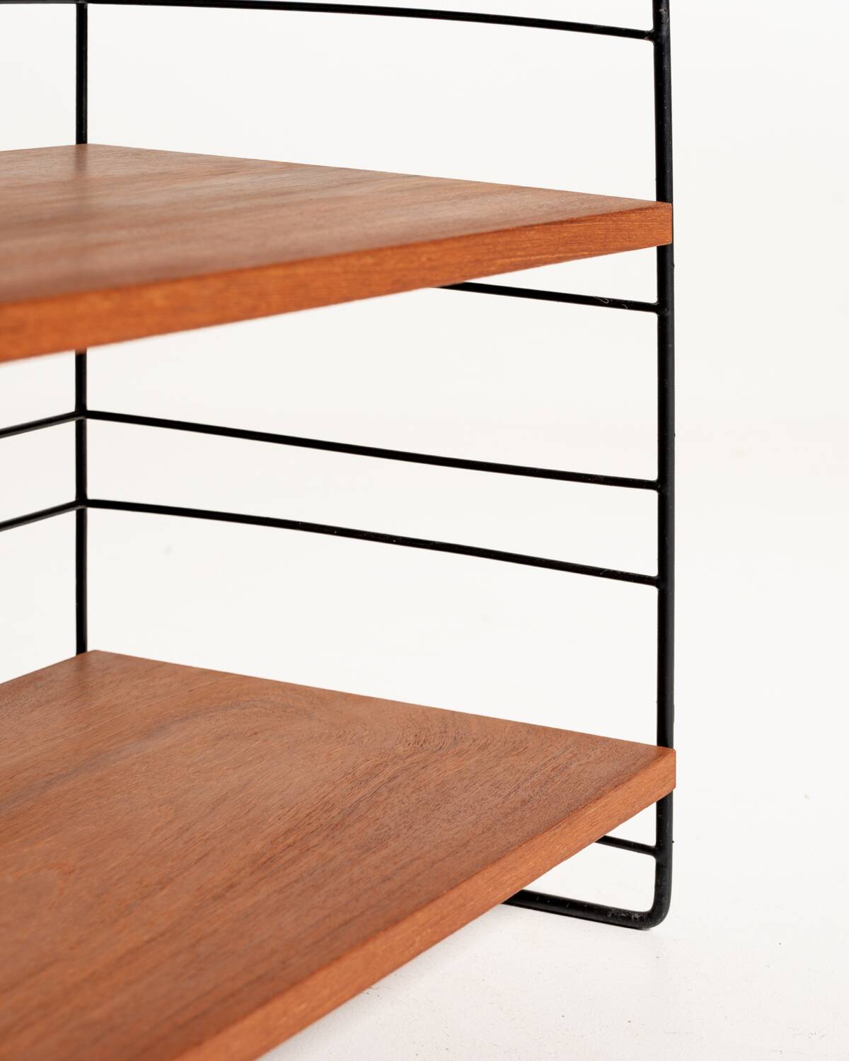 Scandinavian Freestanding Teak and Metal Bookcase, 1960s