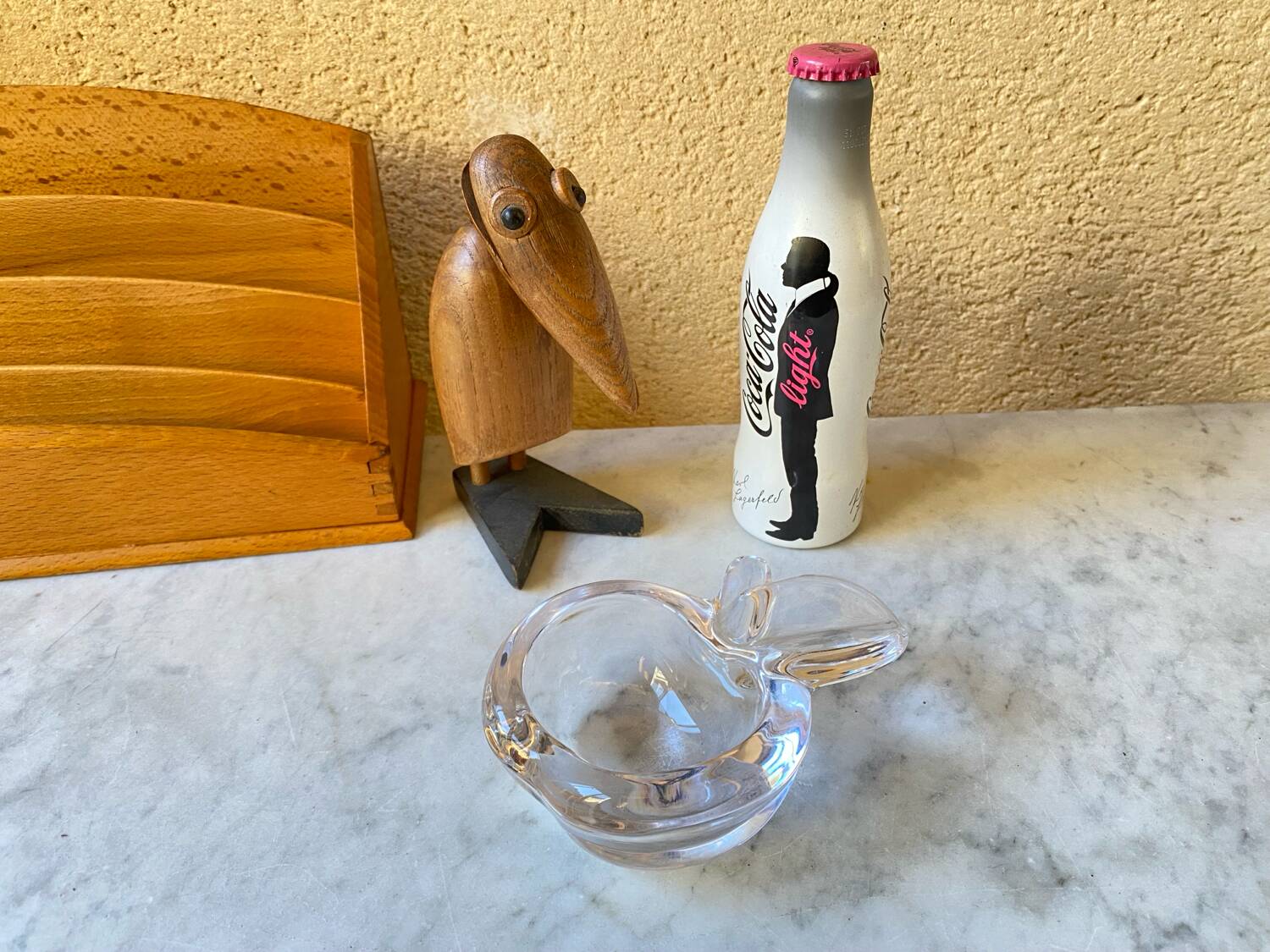 Cendrier pomme cristal de vannes France vintage années 70