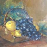 Huile sur panneau nature morte