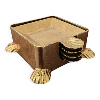 Vintage FAL brass ashtray set