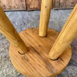Pair of wooden tripod stools