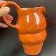Unusual Pitcher Ceramic in stoneware or glazed earth Signed EL