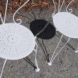 Old white wrought iron garden set