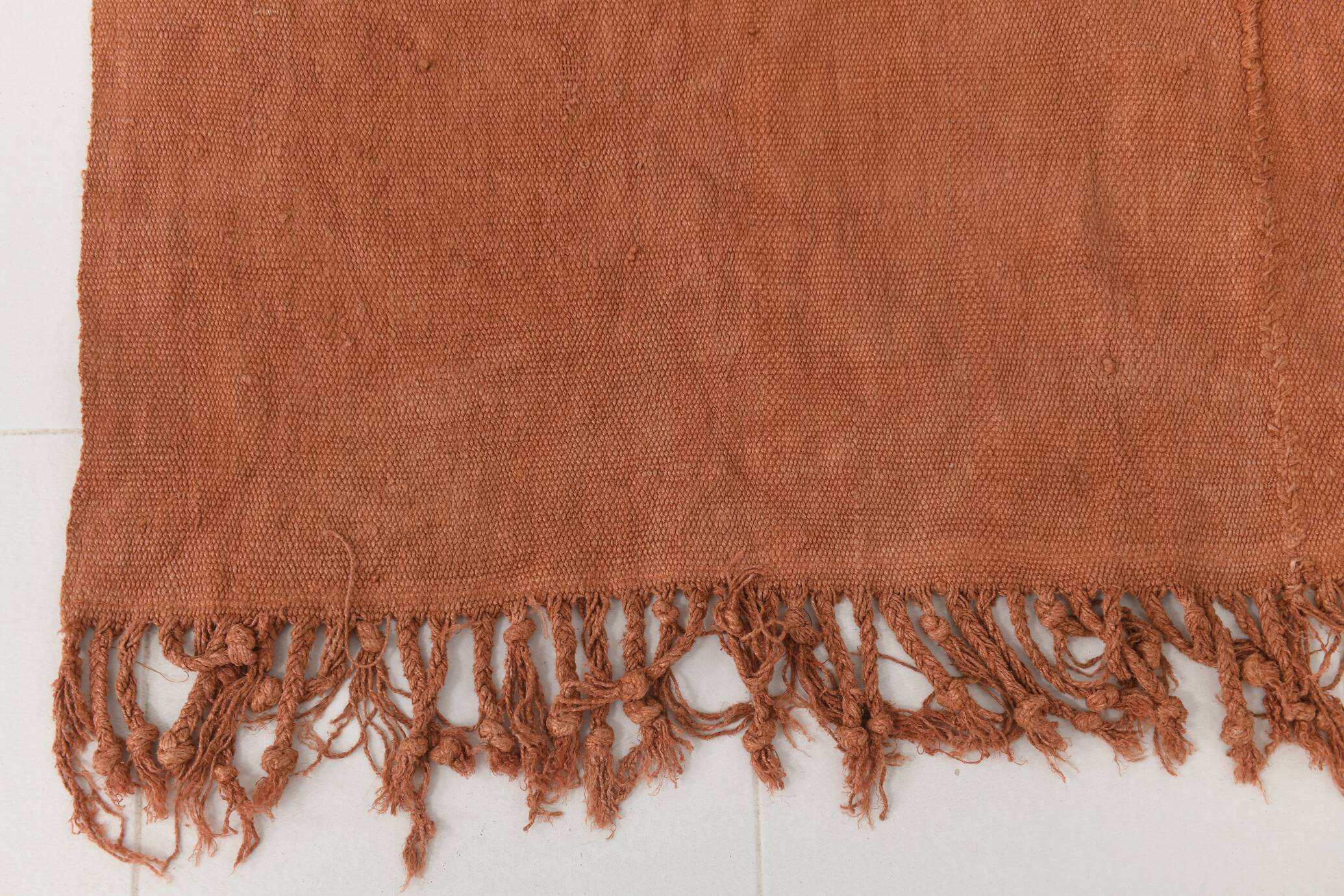 5x7 Terracotta & Brunt Orange Vintage Kilim Rug, 167x210Cm