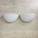 Pair of Limburg Glashütte wall lamp sconce opaline glass with golden detail
