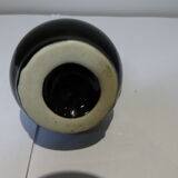 Small vintage ceramic pitcher Blue and brown black reflections