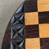 Carved wooden chess set