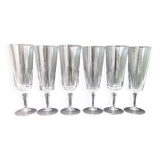 6 cut crystal champagne flutes