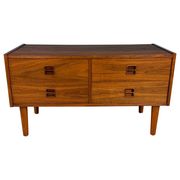Danish teak low chest with four drawers, 1960s